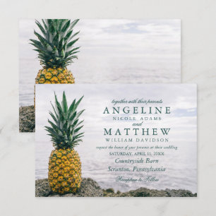 Pineapple Tropical Beach Destination Wedding Card
