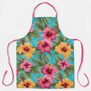 Pineapple tropical floral apron