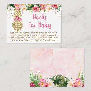 Pineapple Tropical Floral Baby Shower Book Request Enclosure Card