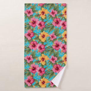 Pineapple tropical floral bath towel