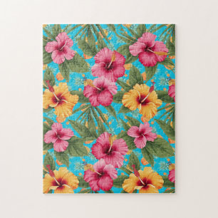 Pineapple tropical floral jigsaw puzzle