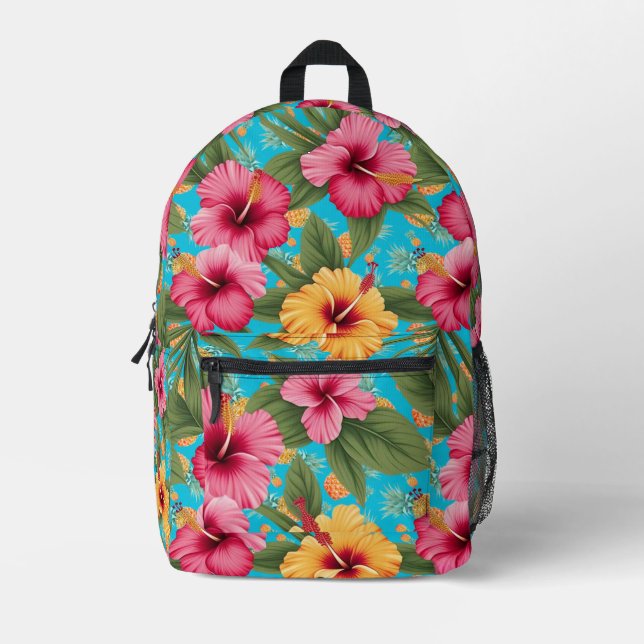Pineapple tropical floral printed backpack (Front)