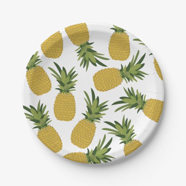 Pineapple Tropical Fruit Design Paper Plate (Front)