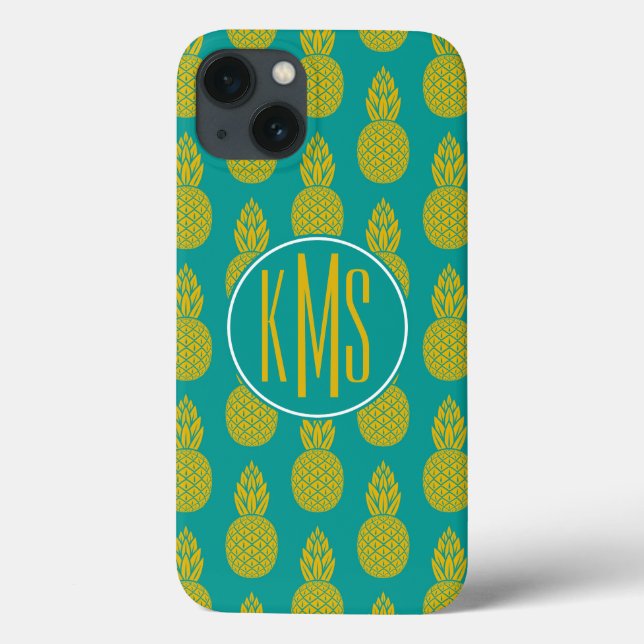Pineapple Tropical Fruit | Monogram Case-Mate iPhone Case (Back)