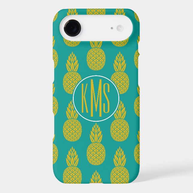 Pineapple Tropical Fruit | Monogram Case-Mate iPhone Case (Back)
