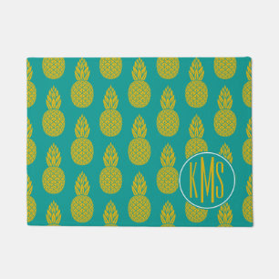 Pineapple Tropical Fruit Monogram Doormat