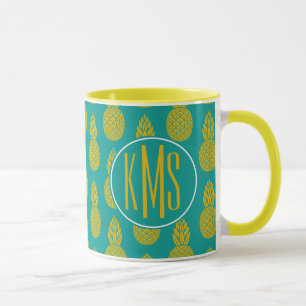 Pineapple Tropical Fruit   Monogram Mug