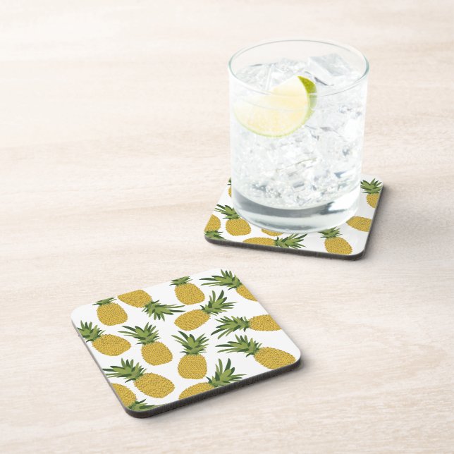 Pineapple Tropical Fruit Pattern Coaster (Right Side)