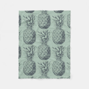 Pineapple, tropical fruit pattern design fleece blanket
