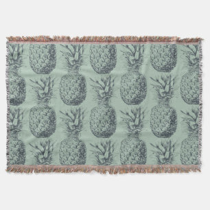 Pineapple, tropical fruit pattern design throw blanket