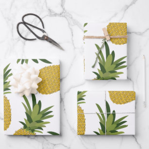 Pineapple Tropical Fruit Pattern  Wrapping Paper Sheet