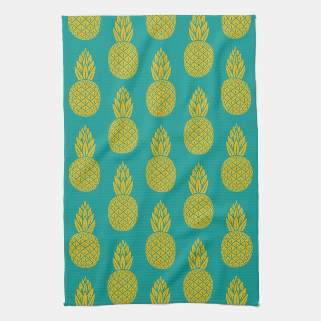 Pineapple Tropical Fruit Tea Towel (Vertical)