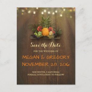 Pineapple Tropical Luau Beach Save the Date Announcement Postcard