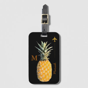 pineapple tropical luggage tag