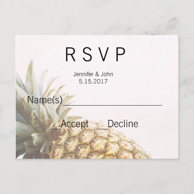 Pineapple Tropical RSVP Cards (Front)