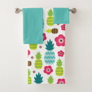 Pineapple Tropical Summer Bath Towel Set