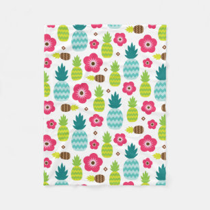 Pineapple Tropical Summer Fleece Blanket