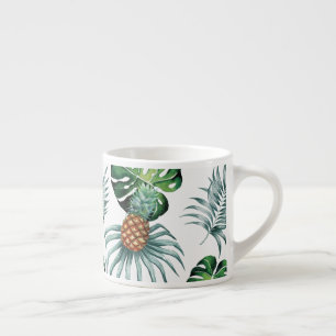 Pineapple Tropical Watercolor Jungle Palm Pattern Espresso Cup