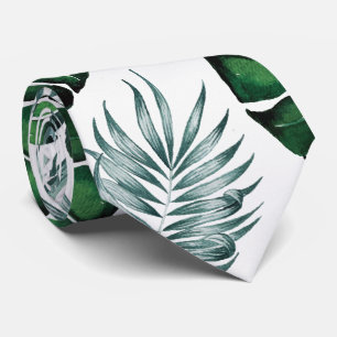 Pineapple Tropical Watercolor Jungle Palm Pattern Tie