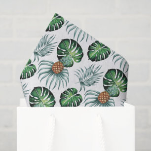 Pineapple Tropical Watercolor Jungle Palm Pattern Tissue Paper