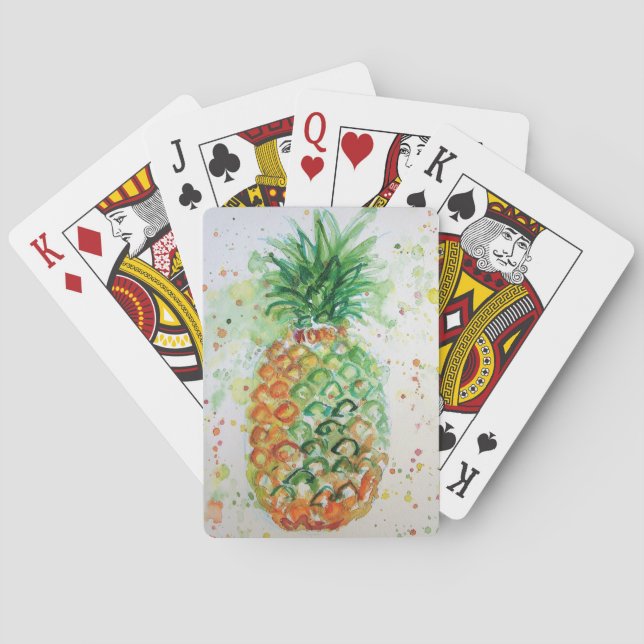 Pineapple Tropical Watercolour Playing Cards Set (Back)