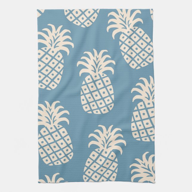 Pineapple Twist Tropical Design Tea Towel (Vertical)