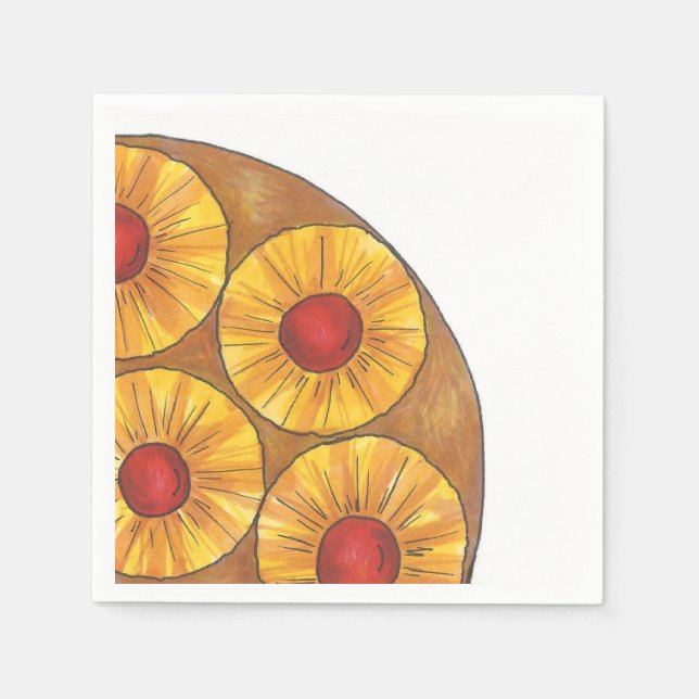 Pineapple Upside Down Cake Baking Foodie Napkins (Front)