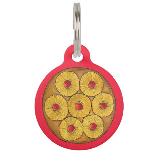 Pineapple Upside Down Cake Cherry Baking Dessert Pet Tag