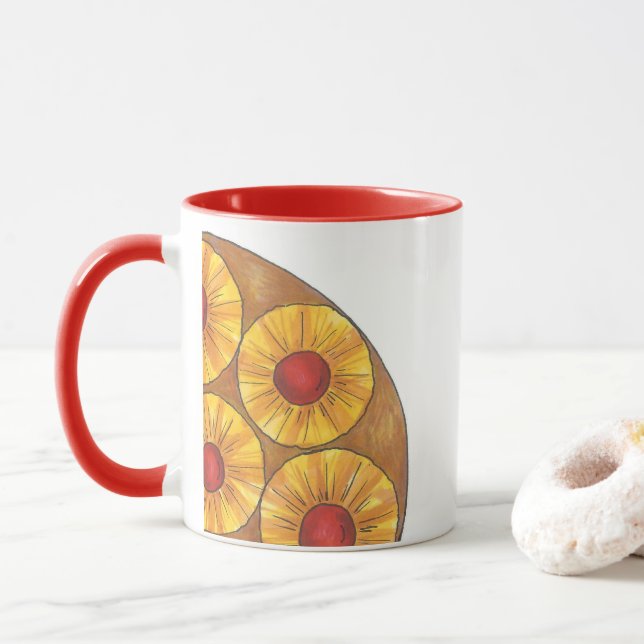 Pineapple Upside Down Cake Cherry Foodie Mug (With Donut)