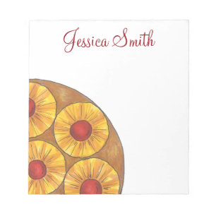 Pineapple Upside Down Cake Maraschino Cherries Notepad