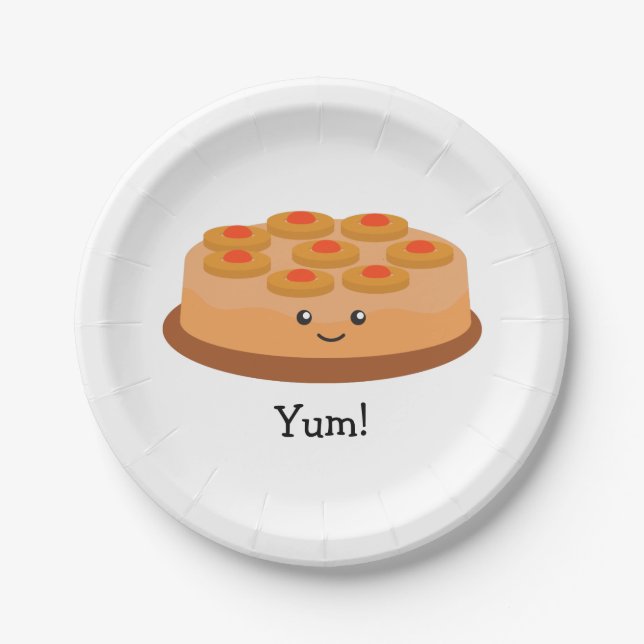 Pineapple Upside Down Cake Paper Plate (Front)