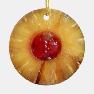 Pineapple Upside Down Cake Pineapple Ceramic Ornament