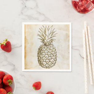 Pineapple Vintage Sketch Napkin