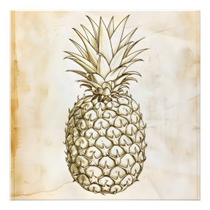 Pineapple Vintage Sketch Photo Print