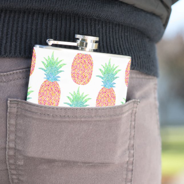 Pineapple Vinyl Wrapped Flask (In Situ)