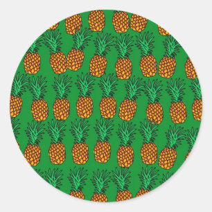 Pineapple Wallpaper Classic Round Sticker