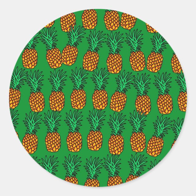 Pineapple Wallpaper Classic Round Sticker (Front)