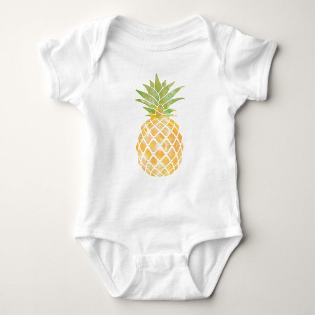 Pineapple Watercolor Baby Clothing Bodysuit (Front)
