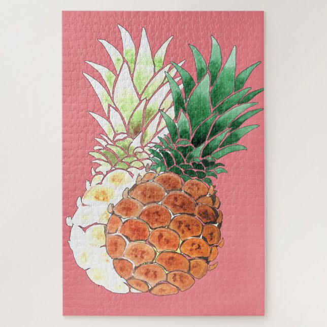Pineapple, watercolor . jigsaw puzzle (Vertical)
