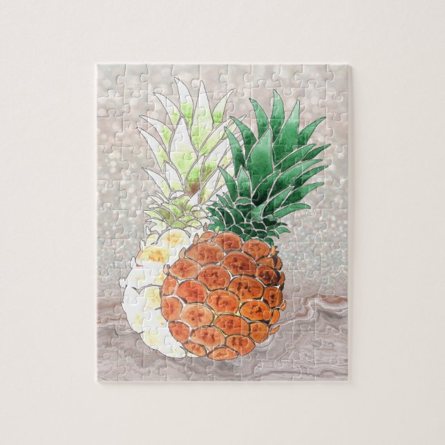Pineapple, watercolor . jigsaw puzzle (Vertical)