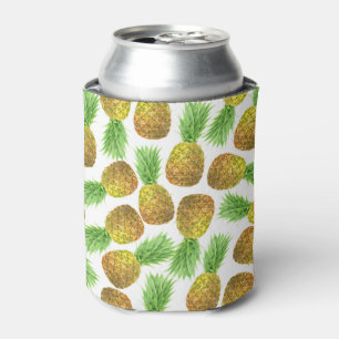 Pineapple watercolor pattern can cooler
