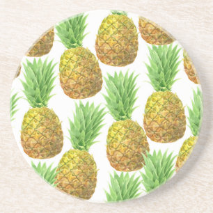 Pineapple watercolor pattern coaster