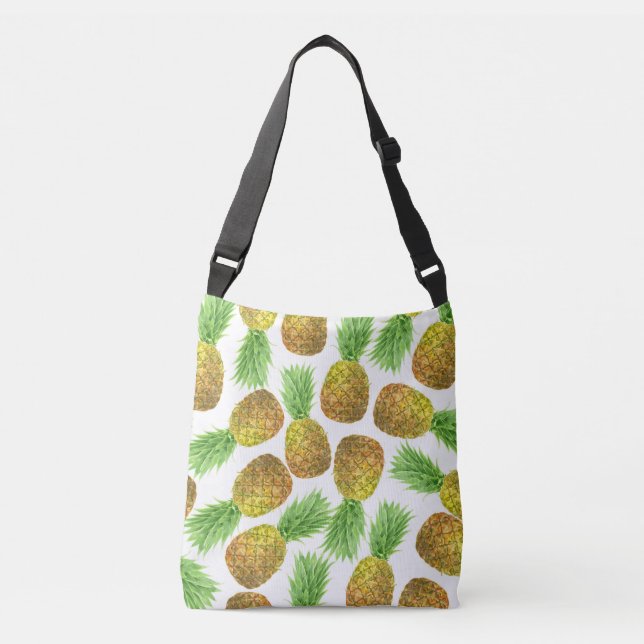 Pineapple watercolor pattern crossbody bag (Front)