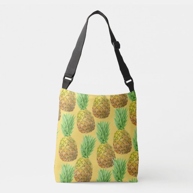 Pineapple watercolor pattern crossbody bag (Front)