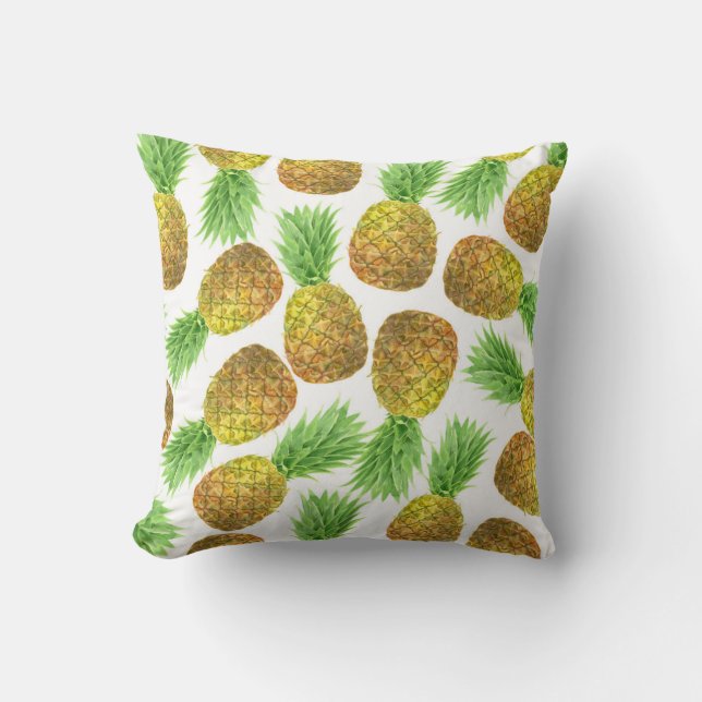 Pineapple watercolor pattern cushion (Front)