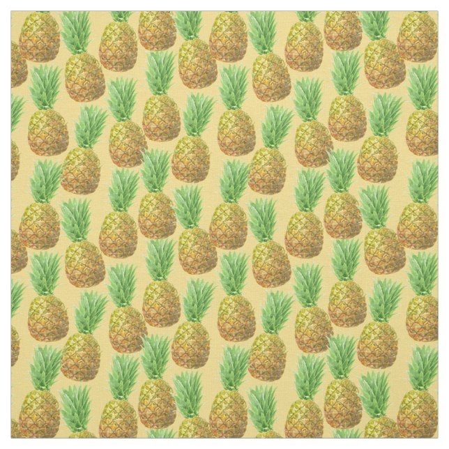 Pineapple watercolor pattern fabric (Swatch)