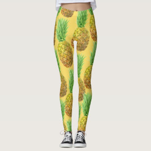 Pineapple watercolor pattern leggings