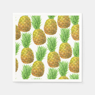 Pineapple watercolor pattern napkin