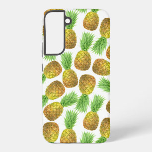 Pineapple watercolor pattern samsung galaxy case