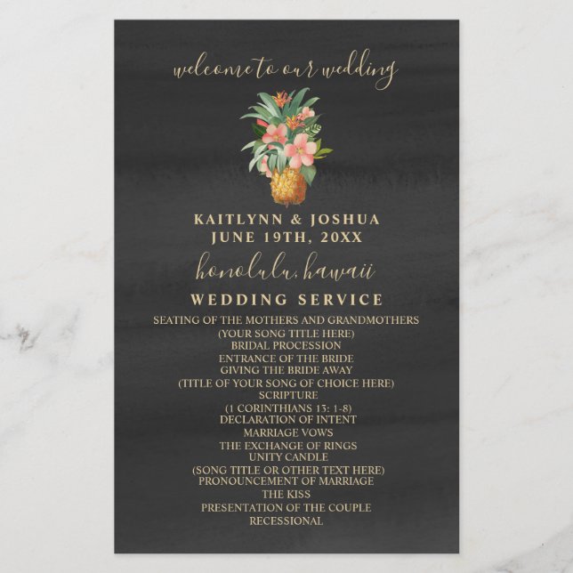 Pineapple Watercolor Wedding (Front)